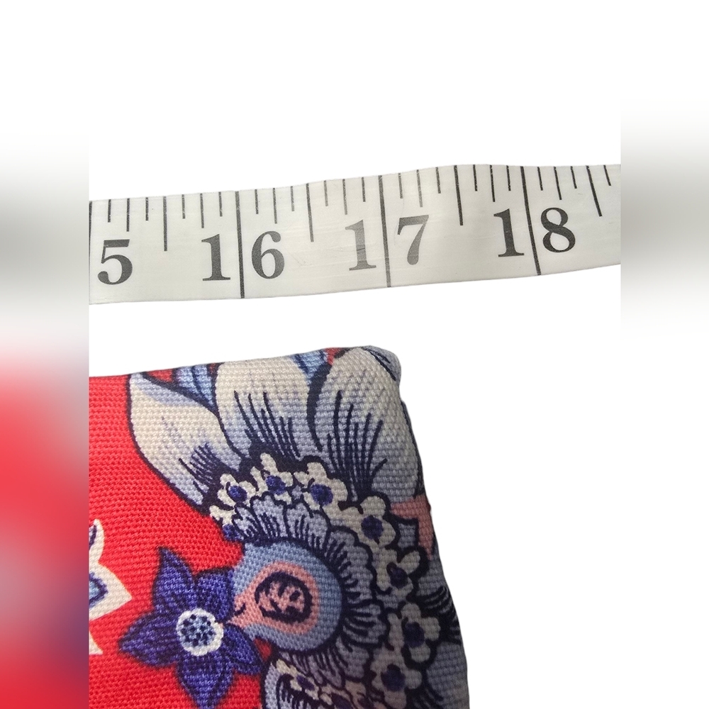 TALBOTS Red White Blue and Pink Floral Print Lined Skirt Sz. 8 - Picture 4 of 8
